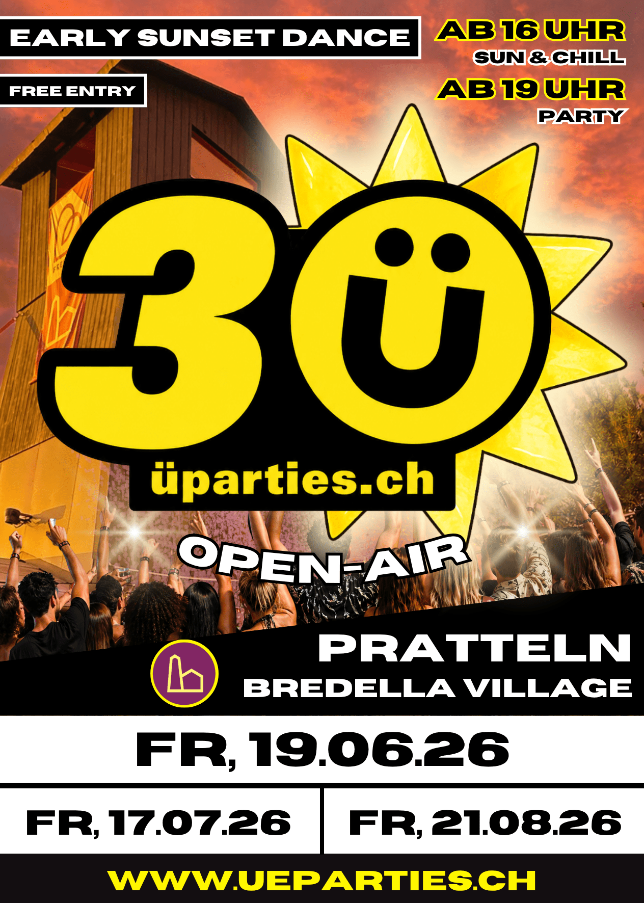 Flyer DayDance Sunset Ü30 Open-Air Bredella Village